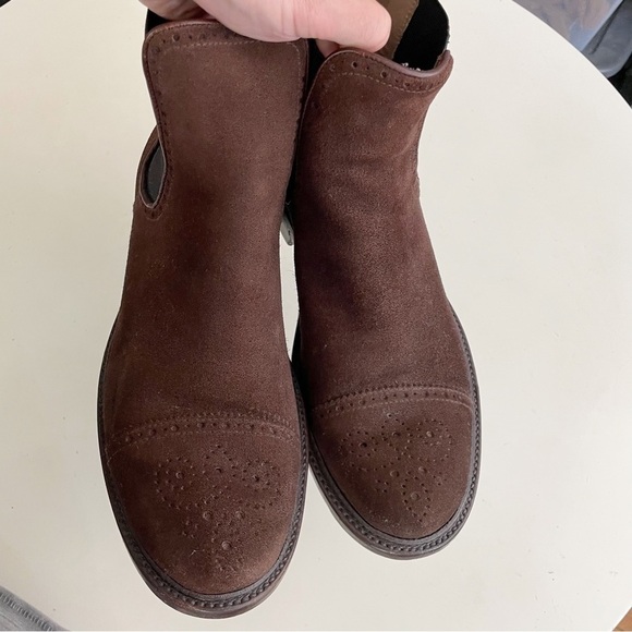 Aquatalia Men’s Freddy Suede Chelsea Boot Brown Size 9.5 Pull On